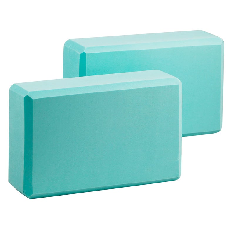 EXERZ Yoga Blocks 2pcs Gym Bricks High Density EVA Foam 9 x 6 x 3 inches - Image 1